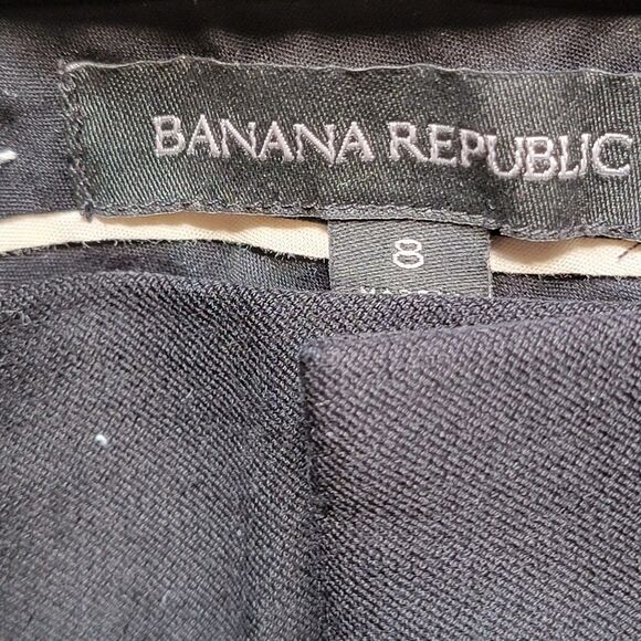 BANANA REPUBLIC Casual Black Slack Pants Loop Belt with Front Pockets Size 8 - Picture 2 of 8
